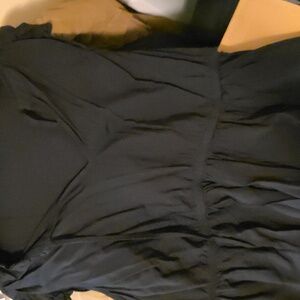 Black ruffle sleeve with pocket dress